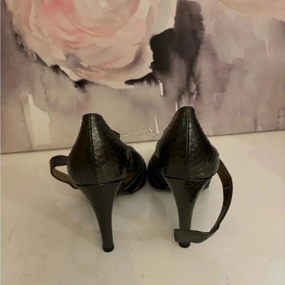 Bottega Veneta Metallic Python Embossed Mary Jane… - image 5